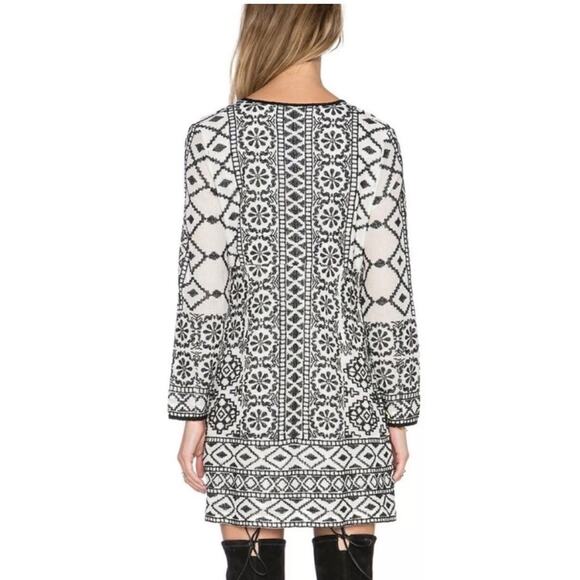 Antik Batik | Ida Mini Dress Cream Black Embroidered Tassels Boho Summer XS - Picture 5 of 15